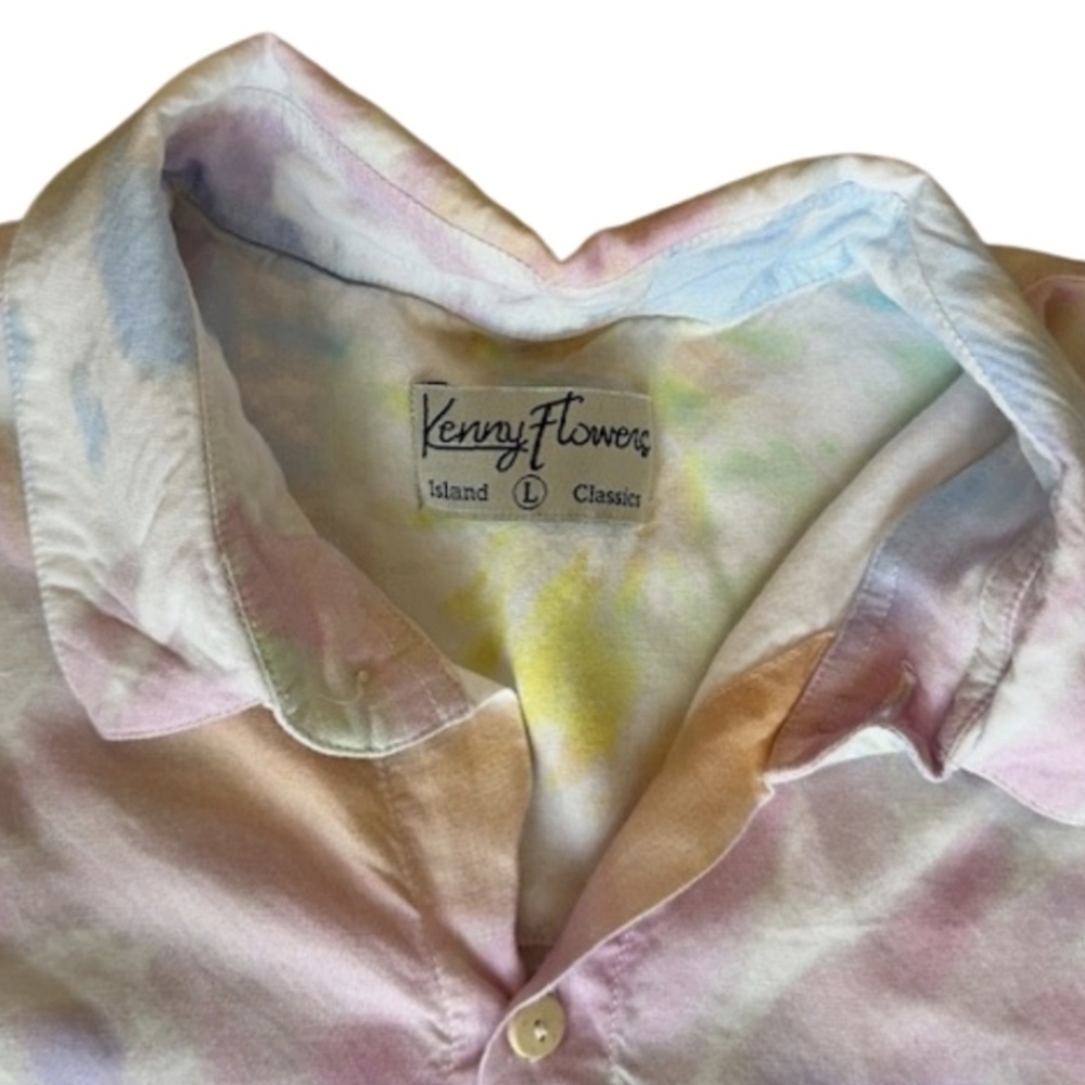 Kenny Flowers Limited Edition Tie Dye Button Up Shirt, Men's size L - Picture 8 of 8